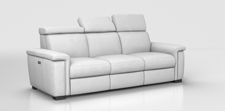 Lomello - divano lineare grande con 2 relax elettrici